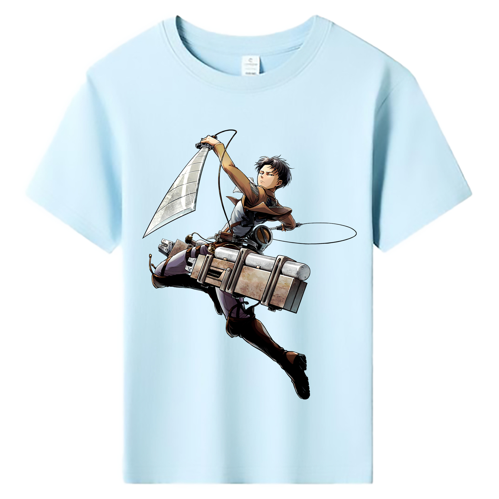 （画像用） 進撃の巨人 リヴァイ·アッカーマン Attack on Titan Levi Ackerman 綿100％キッズTシャツ（フロントプリント）